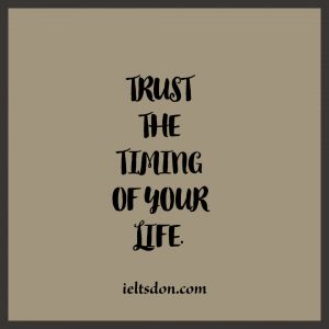 TRUST THE TIMING OF YOUR LIFE